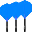 Red Dragon - Nitro Flite Black - Big Wing Dart Flights - Integrated Flight & Shaft System - Short (22mm) / Blue