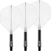 Red Dragon - Nitro Flite Black - Big Wing Dart Flights - Integrated Flight & Shaft System - Short (22mm) / Clear