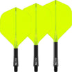 Red Dragon - Nitro Flite Black - Big Wing Dart Flights - Integrated Flight & Shaft System - Short (22mm) / Yellow