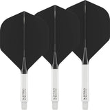Red Dragon - Nitro Flite White - Big Wing Dart Flights - Integrated Flight & Shaft System - Short (22mm) / Black
