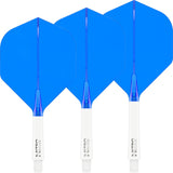 Red Dragon - Nitro Flite White - Big Wing Dart Flights - Integrated Flight & Shaft System - Short (22mm) / Blue