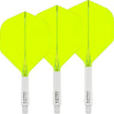 Red Dragon - Nitro Flite White - Big Wing Dart Flights - Integrated Flight & Shaft System - Short (22mm) / Yellow