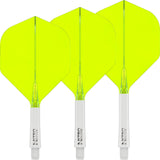 Red Dragon - Nitro Flite White - Big Wing Dart Flights - Integrated Flight & Shaft System - Short (22mm) / Yellow