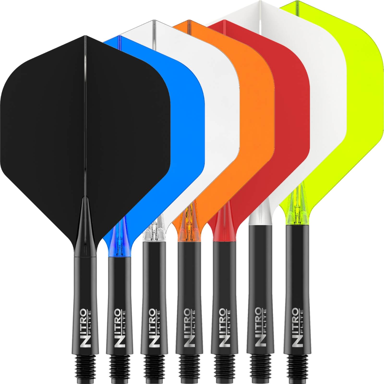 Red Dragon - Nitro Flite Black - Big Wing Dart Flights - Integrated Flight & Shaft System