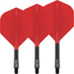 Red Dragon - Nitro Flite Black - Big Wing Dart Flights - Integrated Flight & Shaft System - Short (22mm) / Red