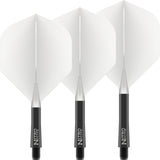 Red Dragon - Nitro Flite Black - Big Wing Dart Flights - Integrated Flight & Shaft System - Short (22mm) / White