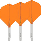 Red Dragon - Nitro Flite White - Big Wing Dart Flights - Integrated Flight & Shaft System - Short (22mm) / Orange