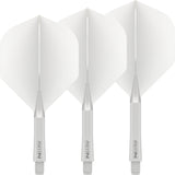 Red Dragon - Nitro Flite White - Big Wing Dart Flights - Integrated Flight & Shaft System - Short (22mm) / White