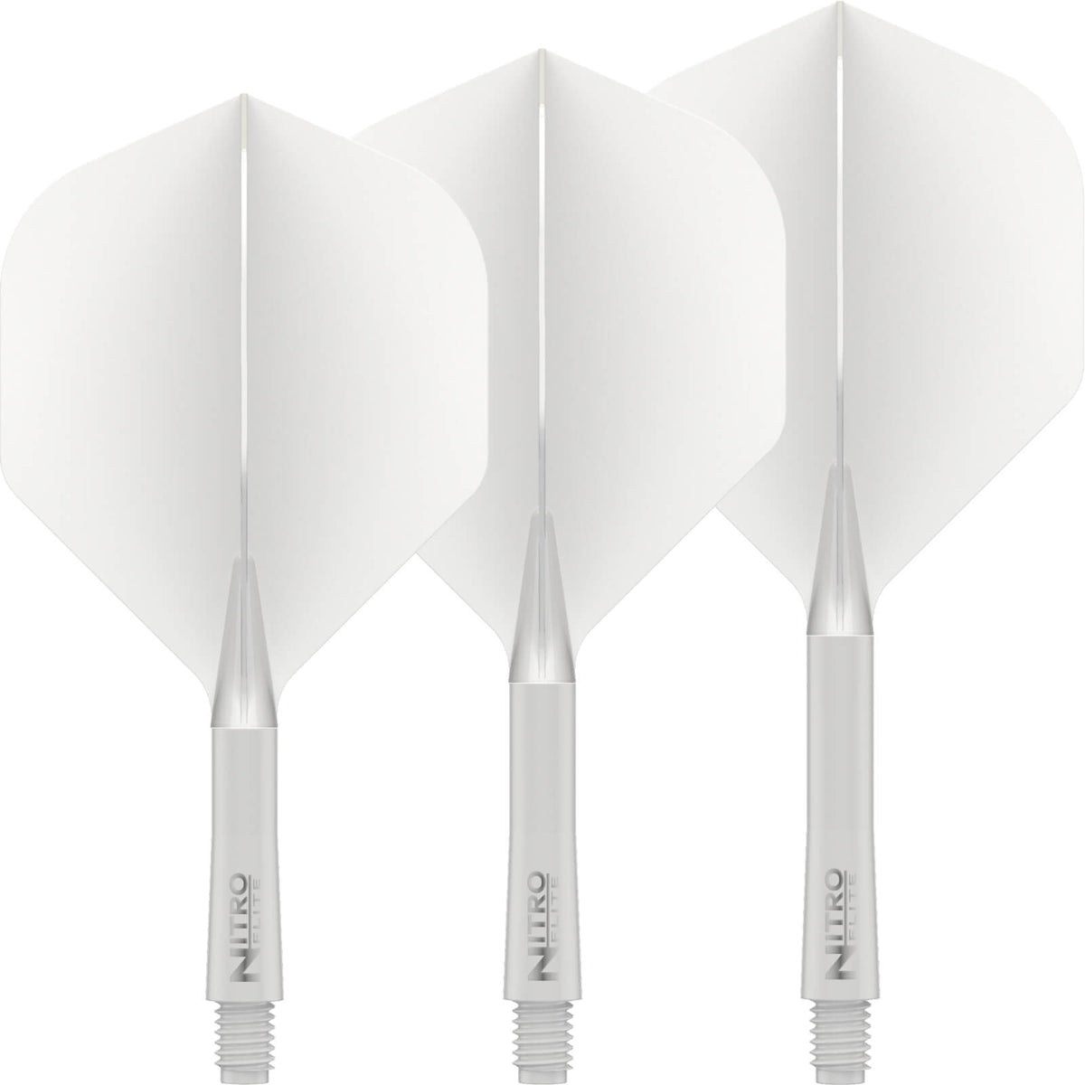 Dart Flights - Red Dragon - Nitro Flite White - Big Wing Dart Flights - Integrated Flight &amp; Shaft System Short (22mm) / White