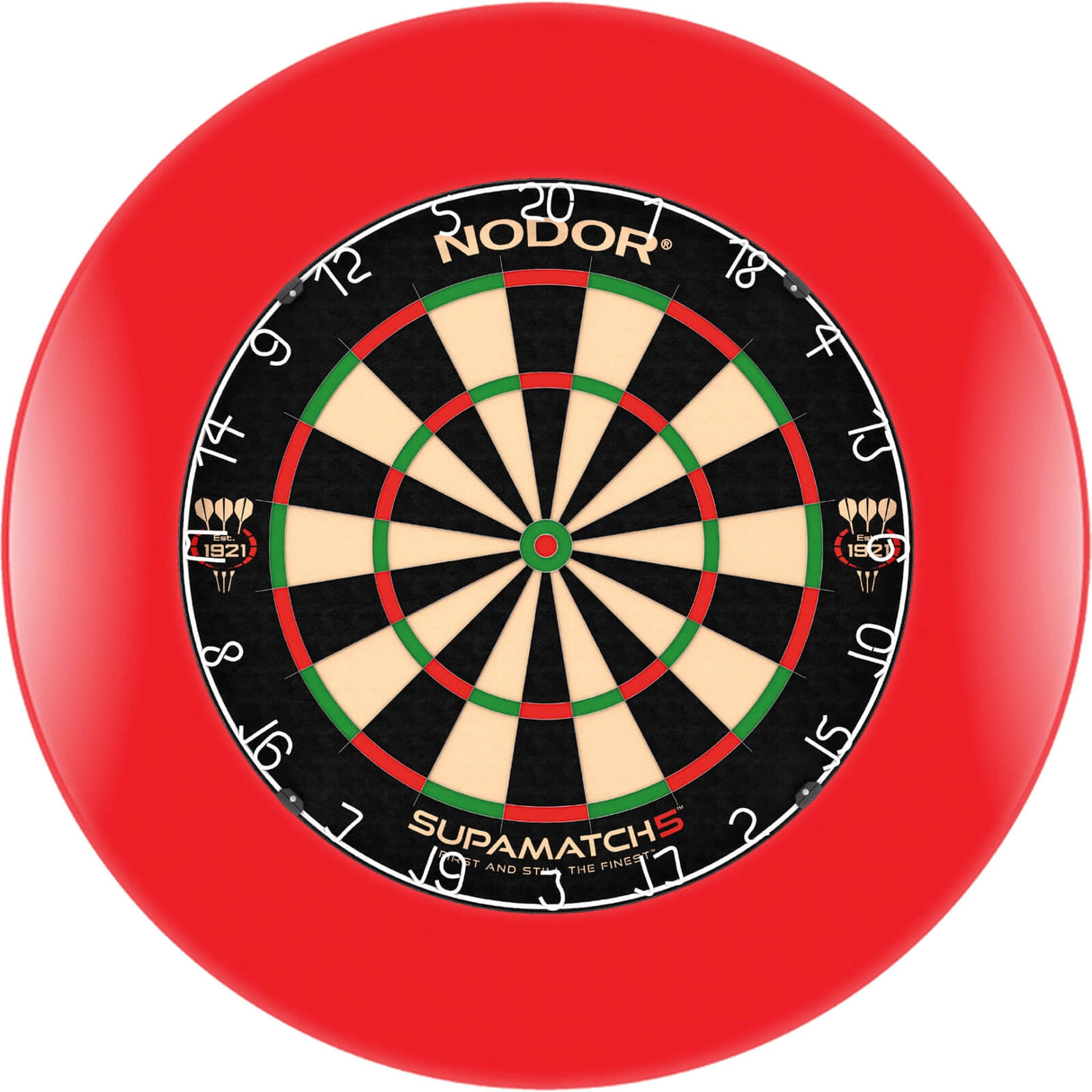 Nodor - Supamatch 5 Dartboard & Surround Bundle - Red