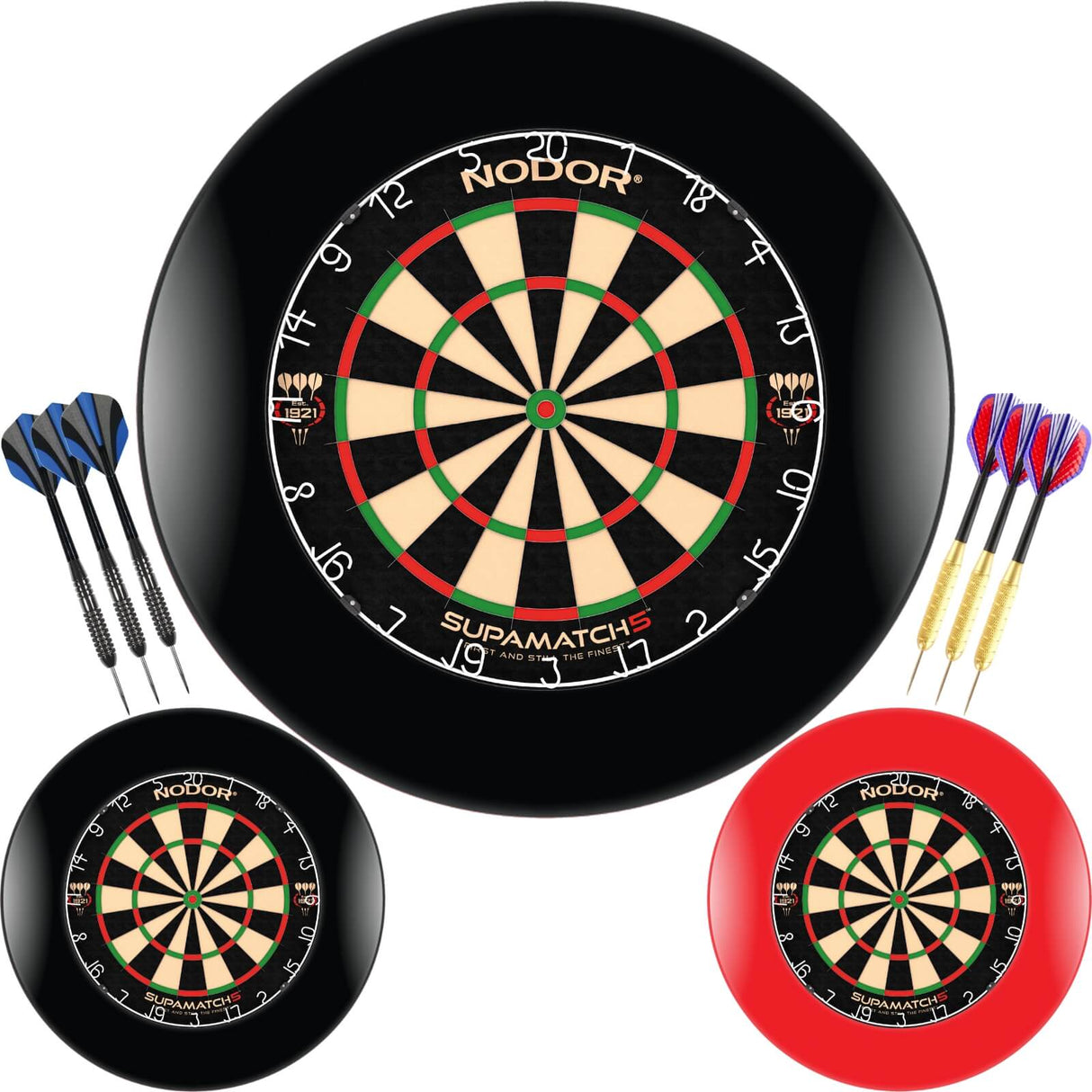 Nodor - Supamatch 5 Dartboard & Surround Ready to Play Bundle -