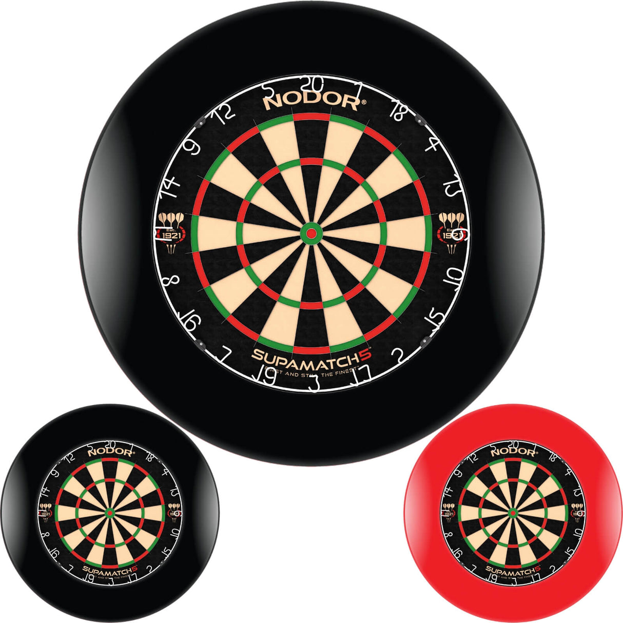 Nodor - Supamatch 5 Dartboard & Surround Bundle -