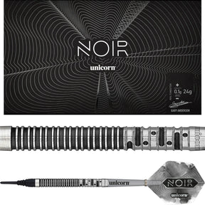 Unicorn - Gary Anderson Noir Phase 5 Darts - Soft Tip - 90% Tungsten - 18g 20g -