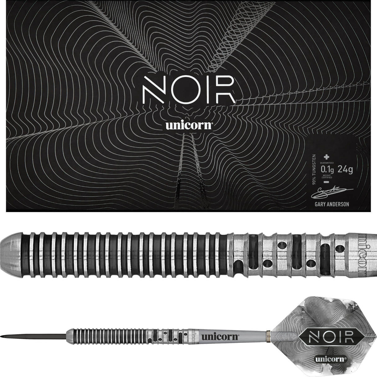 Unicorn - Gary Anderson Noir Phase 5 Darts - 90% Tungsten - 21g 22g 23g 24g 25g -