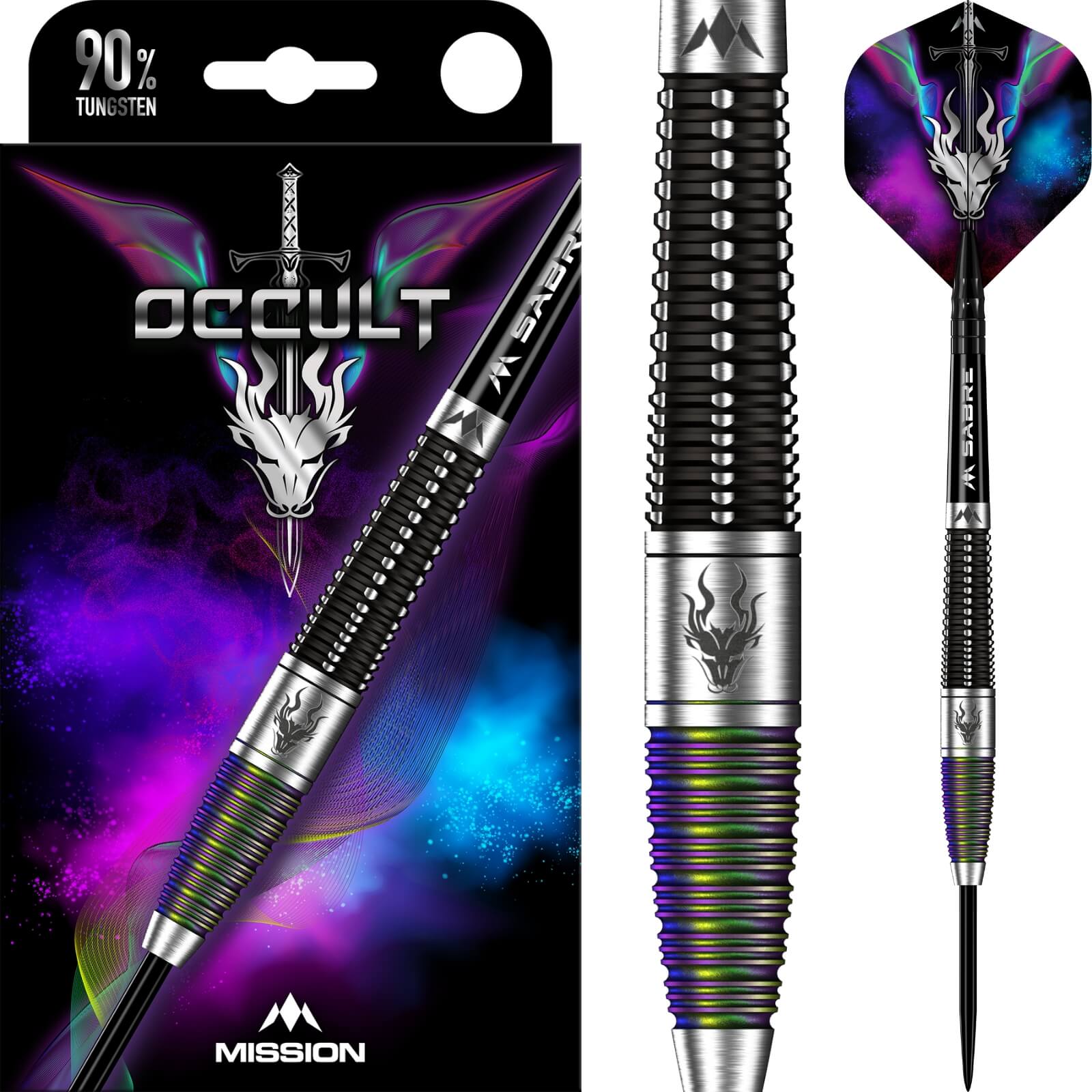 Darts - Mission - Occult Darts - Steel Tip - 90% Tungsten - 23g 25g 