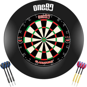 One80 - Gladiator 2+ Dartboard & Surround Ready to Play Bundle - Black