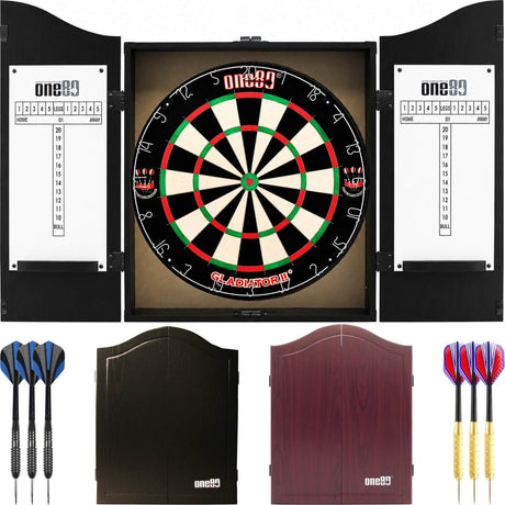 One80 - Gladiator 2+ Dartboard & Cabinet Ready to Play Bundle -
