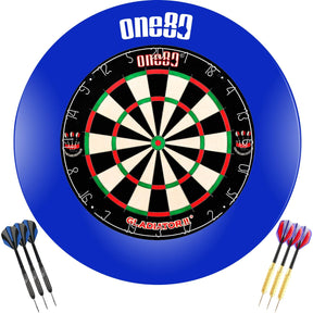 One80 - Gladiator 2+ Dartboard & Surround Ready to Play Bundle - Blue