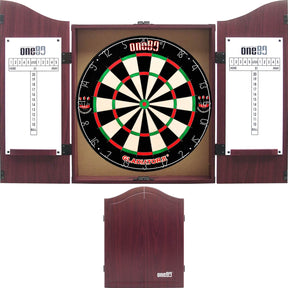 One80 - Gladiator 2+ Dartboard & Cabinet Bundle - Rosewood