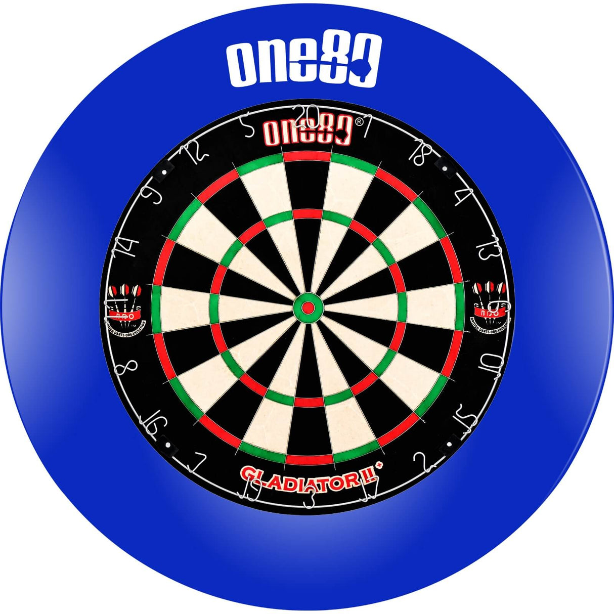 One80 - Gladiator 2+ Dartboard & Surround Bundle - Blue