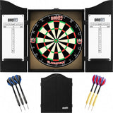 One80 - Gladiator 3+ Dartboard & Cabinet Ready to Play Bundle - Black
