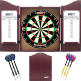One80 - Gladiator 3+ Dartboard & Cabinet Ready to Play Bundle - Rosewood