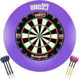 One80 - Gladiator 3+ Dartboard & Surround Ready to Play Bundle - Purple