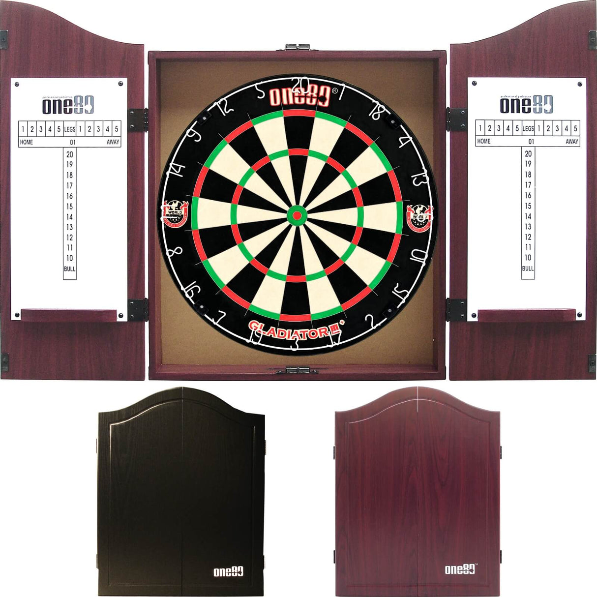 One80 - Gladiator 3+ Dartboard & Cabinet Bundle -