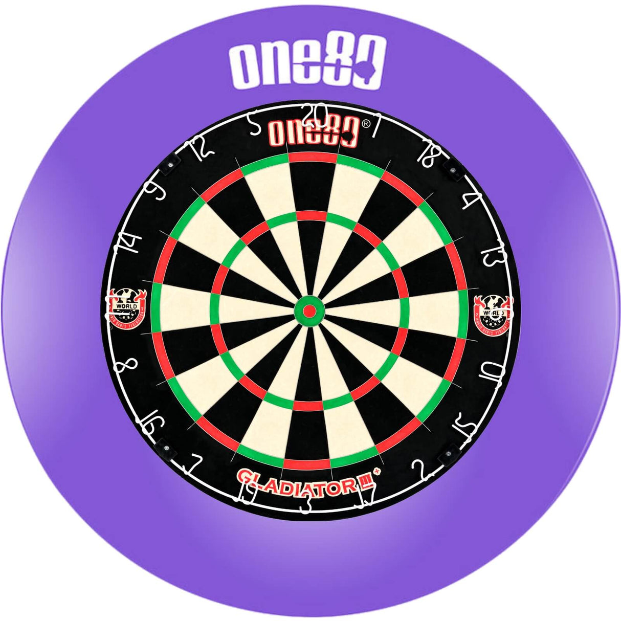 One80 - Gladiator 3+ Dartboard & Surround Bundle - Purple