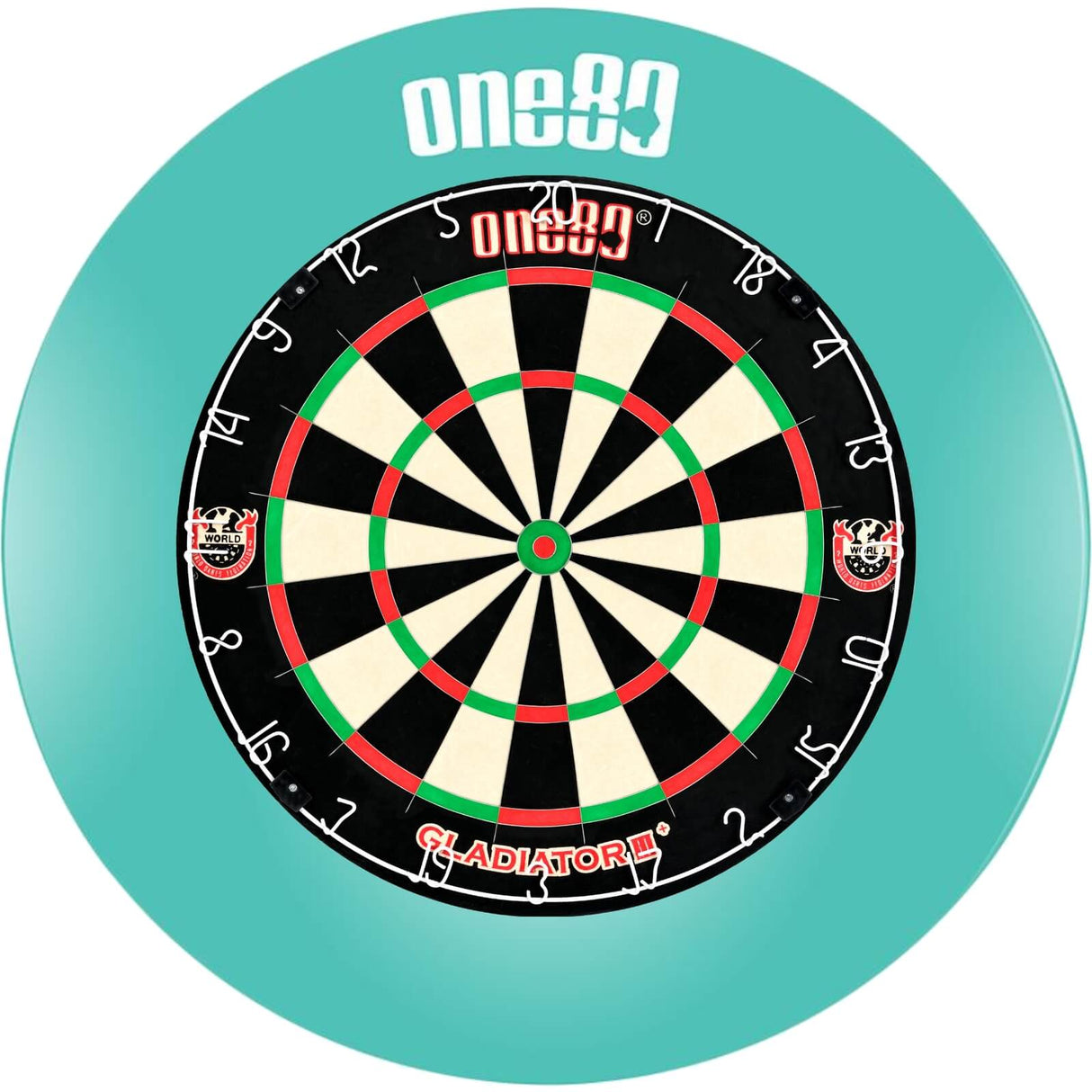One80 - Gladiator 3+ Dartboard & Surround Bundle - Teal