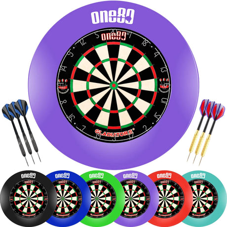 One80 - Gladiator 2+ Dartboard & Surround Ready to Play Bundle -