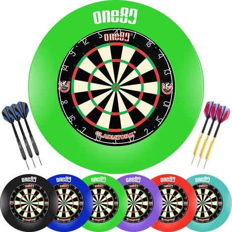 One80 - Gladiator 3+ Dartboard & Surround Ready to Play Bundle -