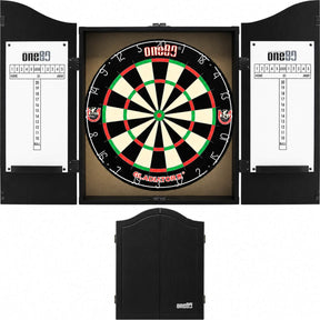 One80 - Gladiator 3+ Dartboard & Cabinet Bundle - Black