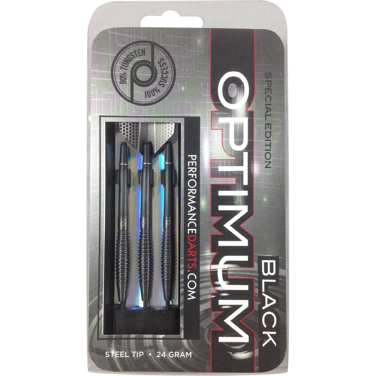 Darts - Performance Darts - Optimum Black - Steel Tip - 90% Tungsten - 22g 24g 26g 