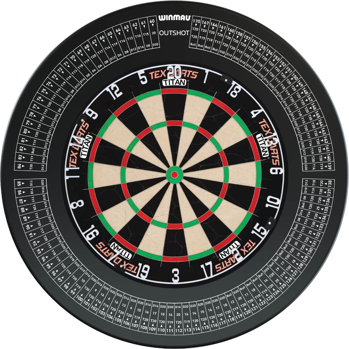 Surrounds &amp; Dartboards - Winmau - Outshot Dartboard Surround &amp; Dartboard Bundle - Choose Your Board Tex Darts - Titan