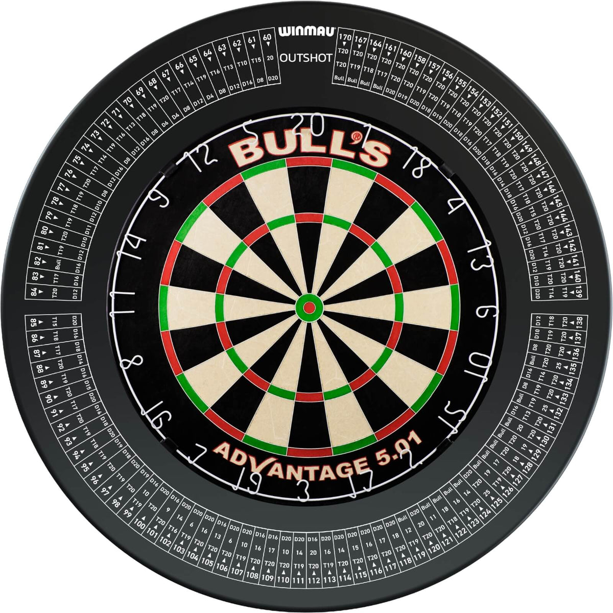 Surrounds &amp; Dartboards - Winmau - Outshot Dartboard Surround &amp; Dartboard Bundle - Choose Your Board Bulls NL - Advantage 501