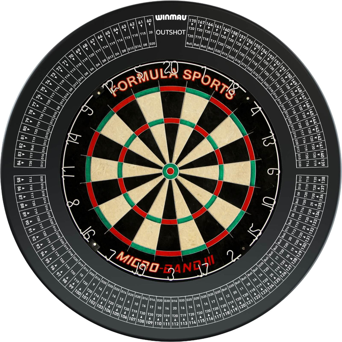 Surrounds &amp; Dartboards - Winmau - Outshot Dartboard Surround &amp; Dartboard Bundle - Choose Your Board Formula Sports - Micro Band 3