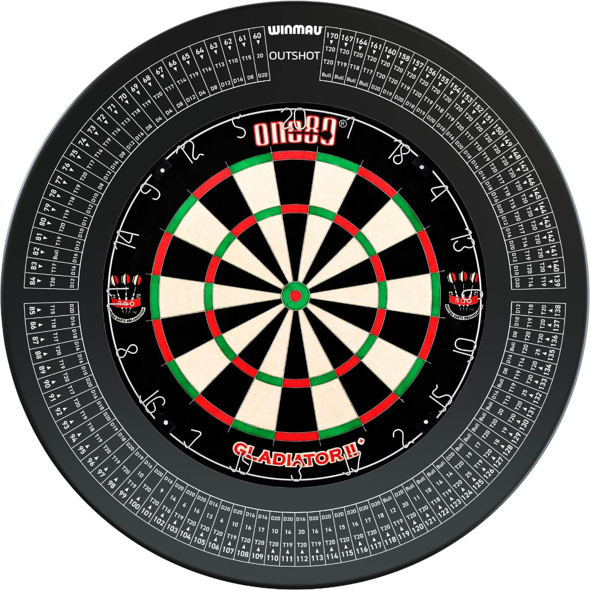 Surrounds &amp; Dartboards - Winmau - Outshot Dartboard Surround &amp; Dartboard Bundle - Choose Your Board One80 - Gladiator 2+