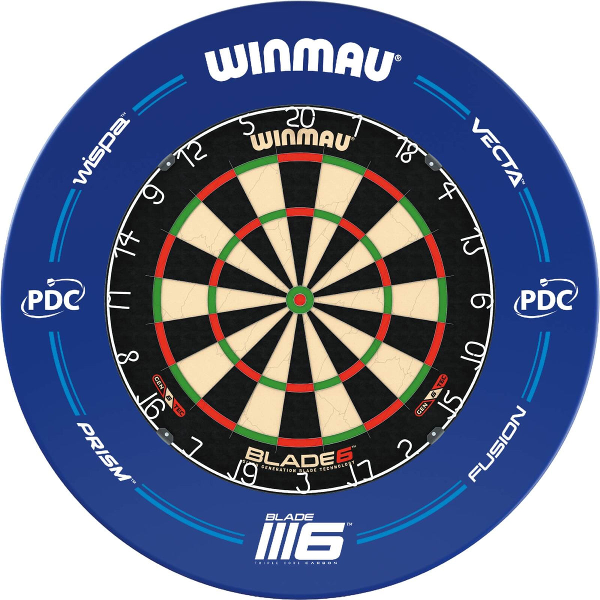 Surrounds &amp; Dartboards - Winmau - Blue PDC Blade 6 Dartboard Surround &amp; Dartboard Bundle - Choose Your Board Winmau - Blade 6