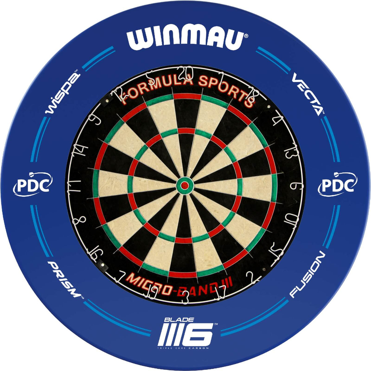 Surrounds &amp; Dartboards - Winmau - Blue PDC Blade 6 Dartboard Surround &amp; Dartboard Bundle - Choose Your Board Formula Sports - Micro Band 3