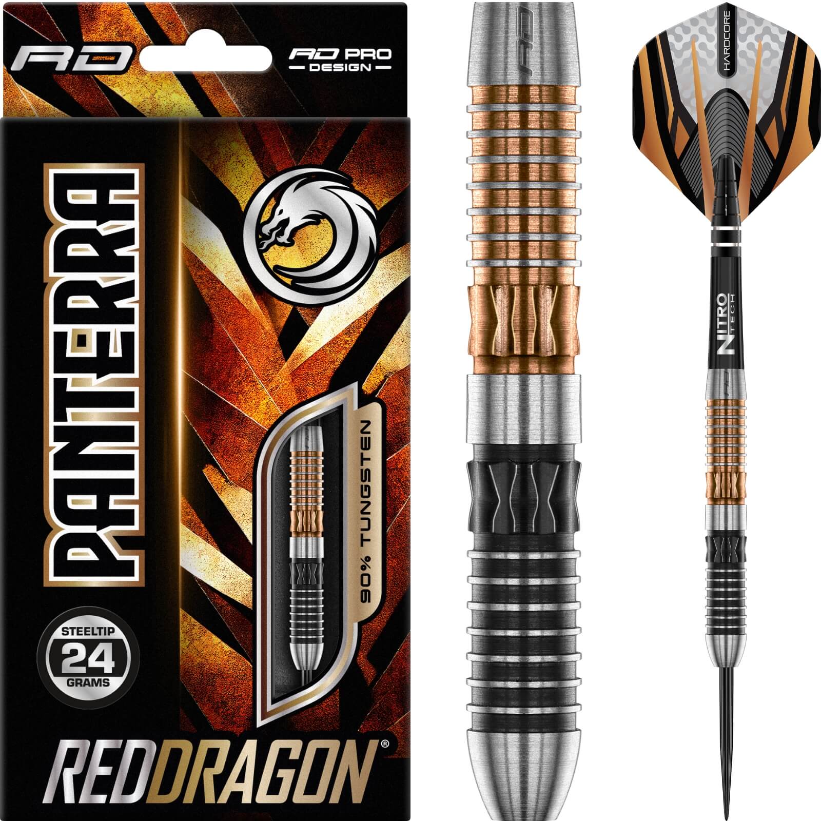 Darts - Red Dragon - Panterra Darts - Steel Tip - 90% Tungsten - 22g 24g 26g 