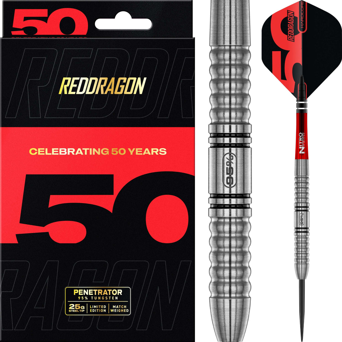 Darts - Red Dragon - Penetrator 1 Darts - Steel Tip - 95% Tungsten - 25g