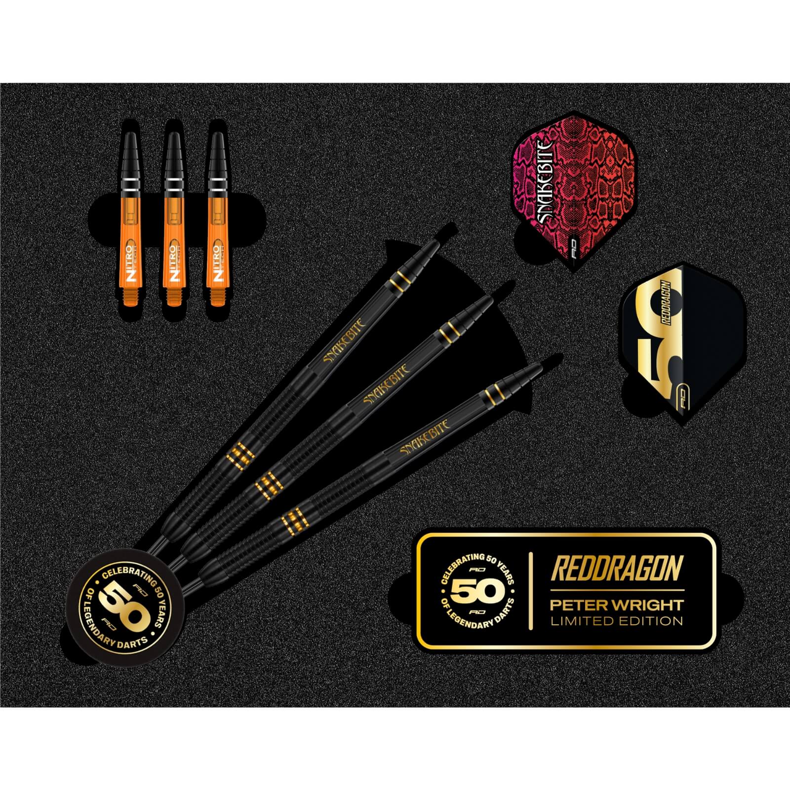 Red Dragon Peter Wright 50 Years Limited Edition Darts For Sale