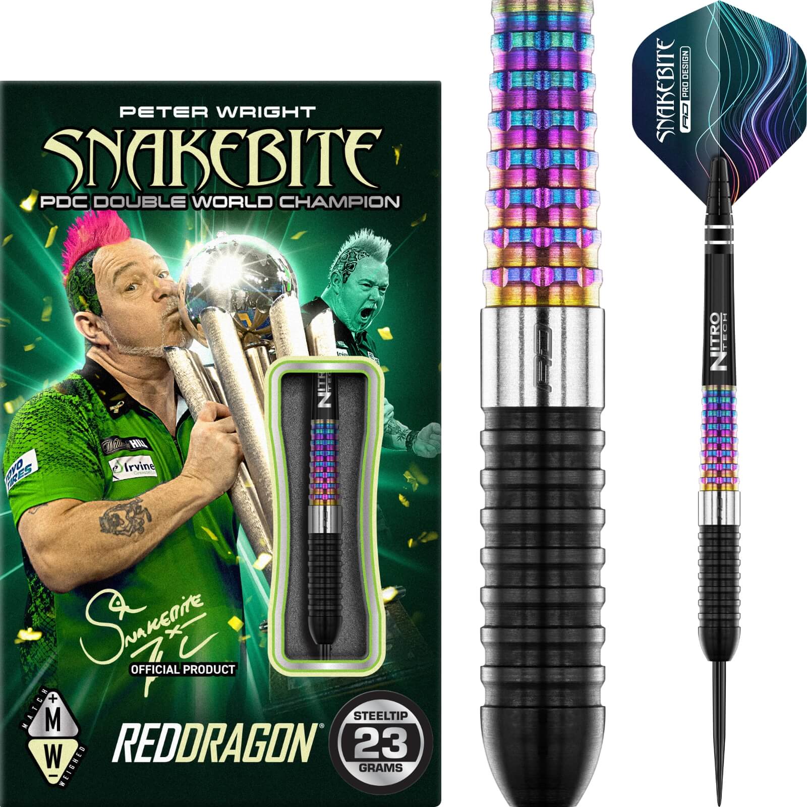 Darts - Red Dragon - Peter Wright Corra Darts - Steel Tip - 90% Tungsten - 22g 23g 24g