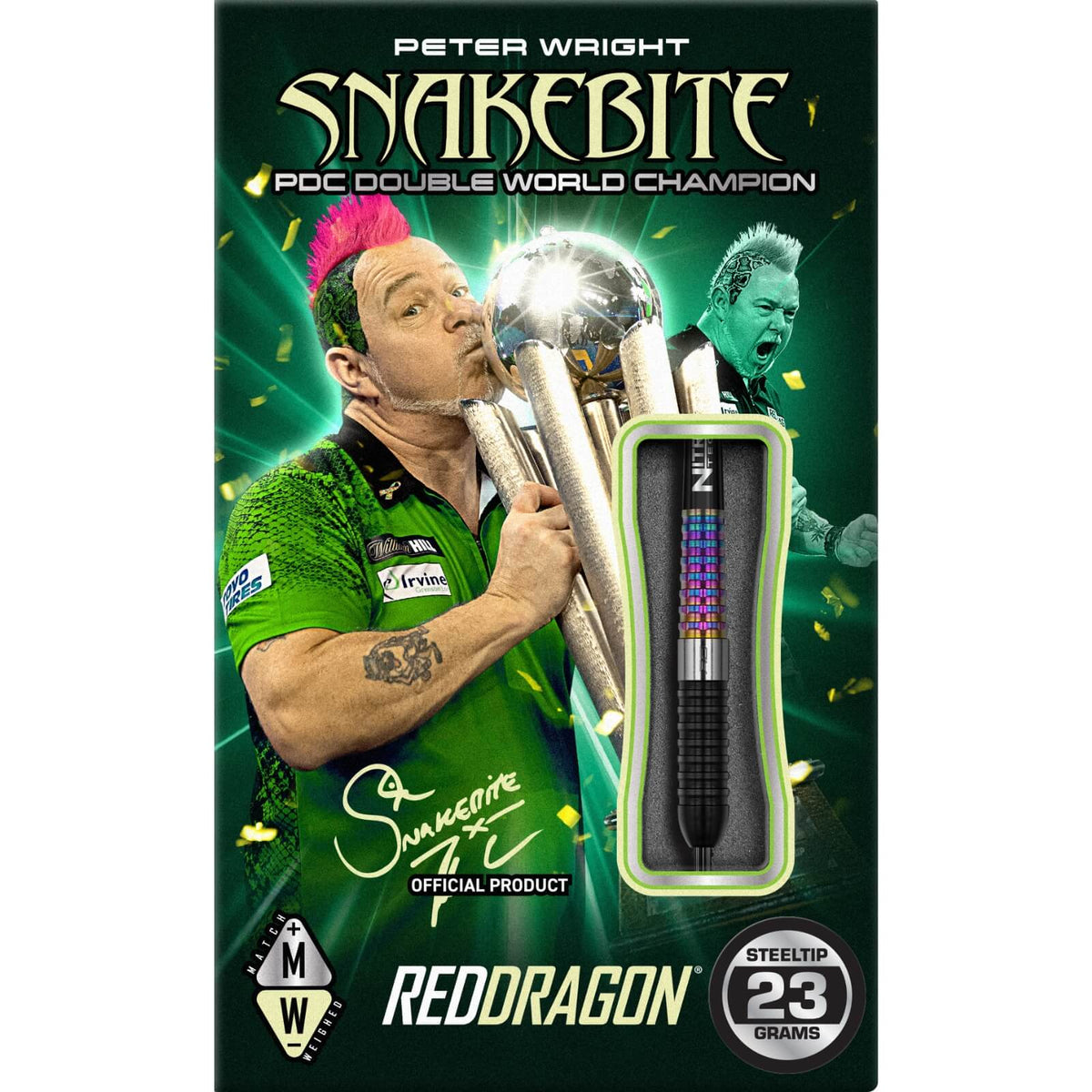 Darts - Red Dragon - Peter Wright Corra Darts - Steel Tip - 90% Tungsten - 22g 23g 24g