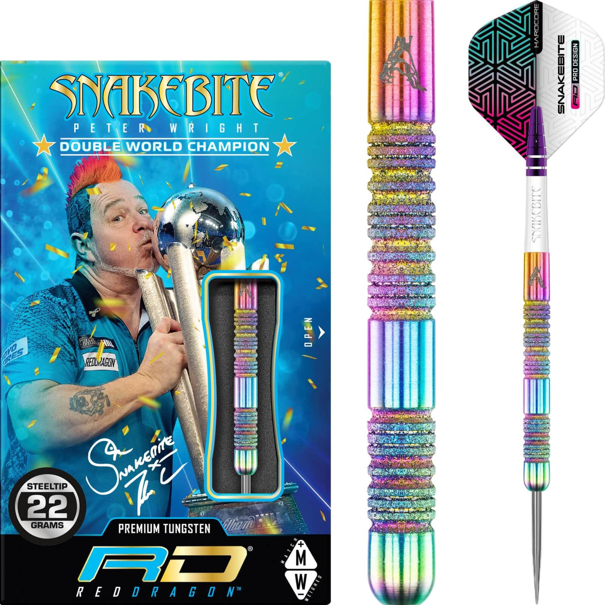Darts - Red Dragon - Peter Wright Spectron Diamond Fusion Darts - Steel Tip - 90% Tungsten - 21g 22g 23g 