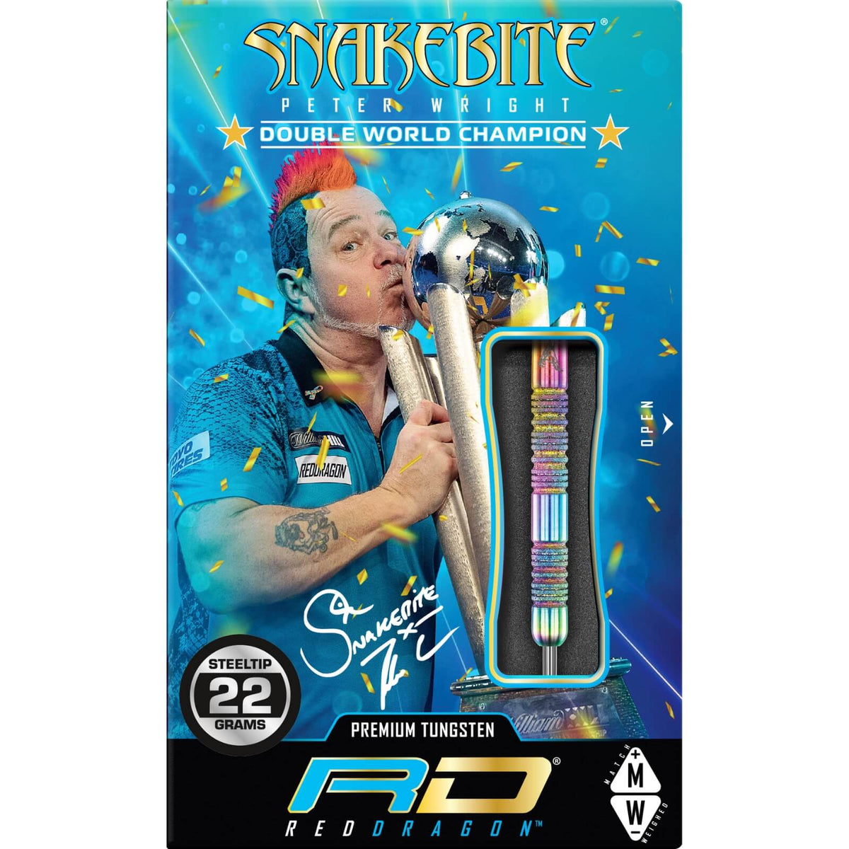 Darts - Red Dragon - Peter Wright Spectron Diamond Fusion Darts - Steel Tip - 90% Tungsten - 21g 22g 23g 