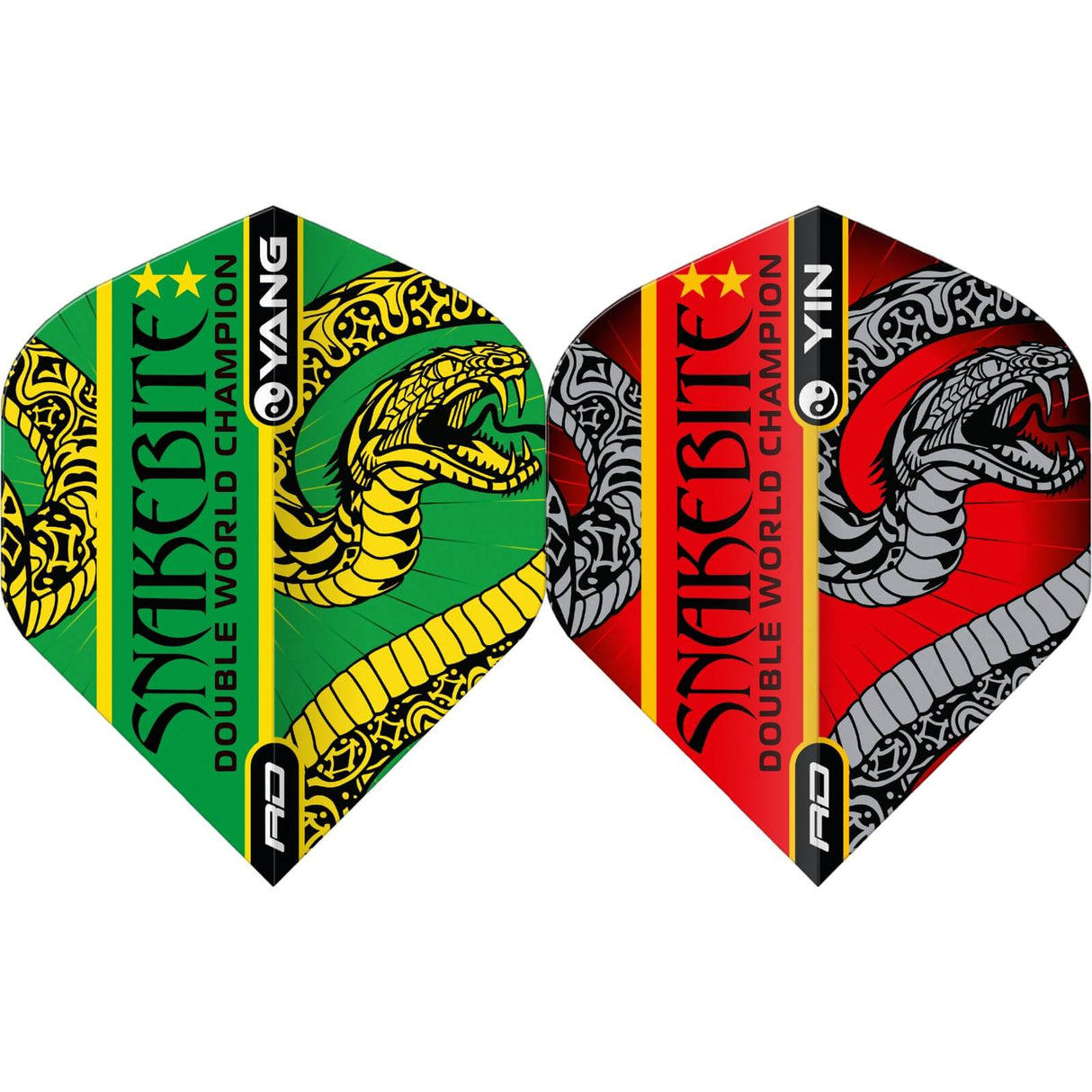 Red Dragon - Peter Wright Ying Yang Double World Champion - Big Wing Dart Flights - Green