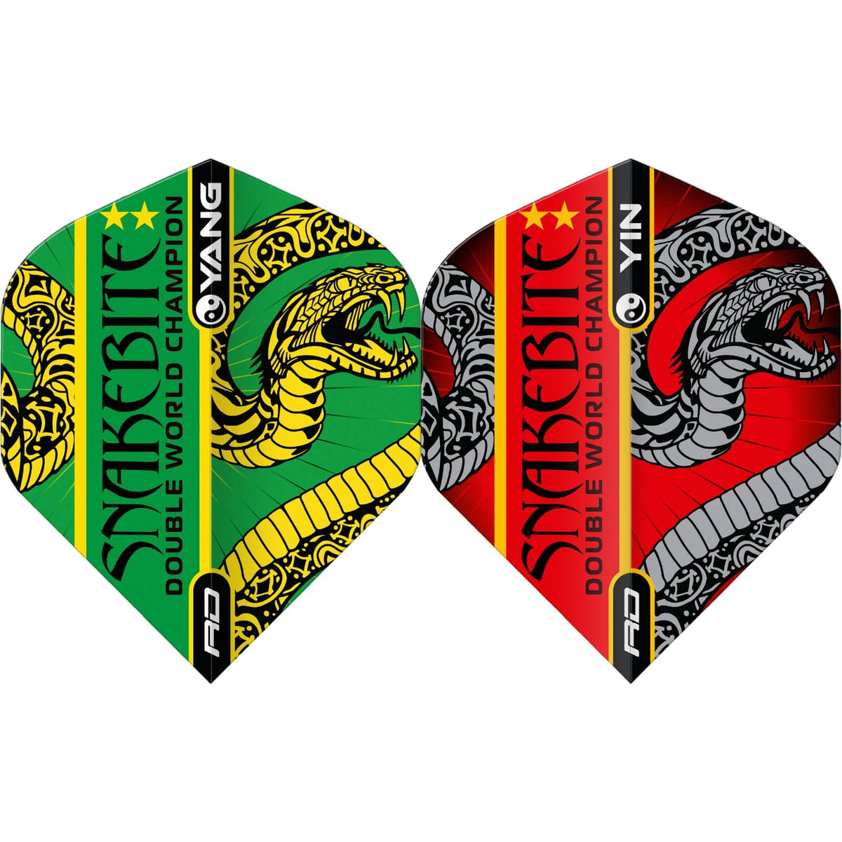 Dart Flights - Red Dragon - Peter Wright Ying Yang Double World Champion - Big Wing Dart Flights Green