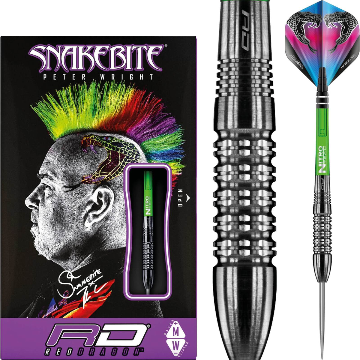 Red Dragon - Peter Wright Black Strike Darts - 90% Tungsten - 24g 26g